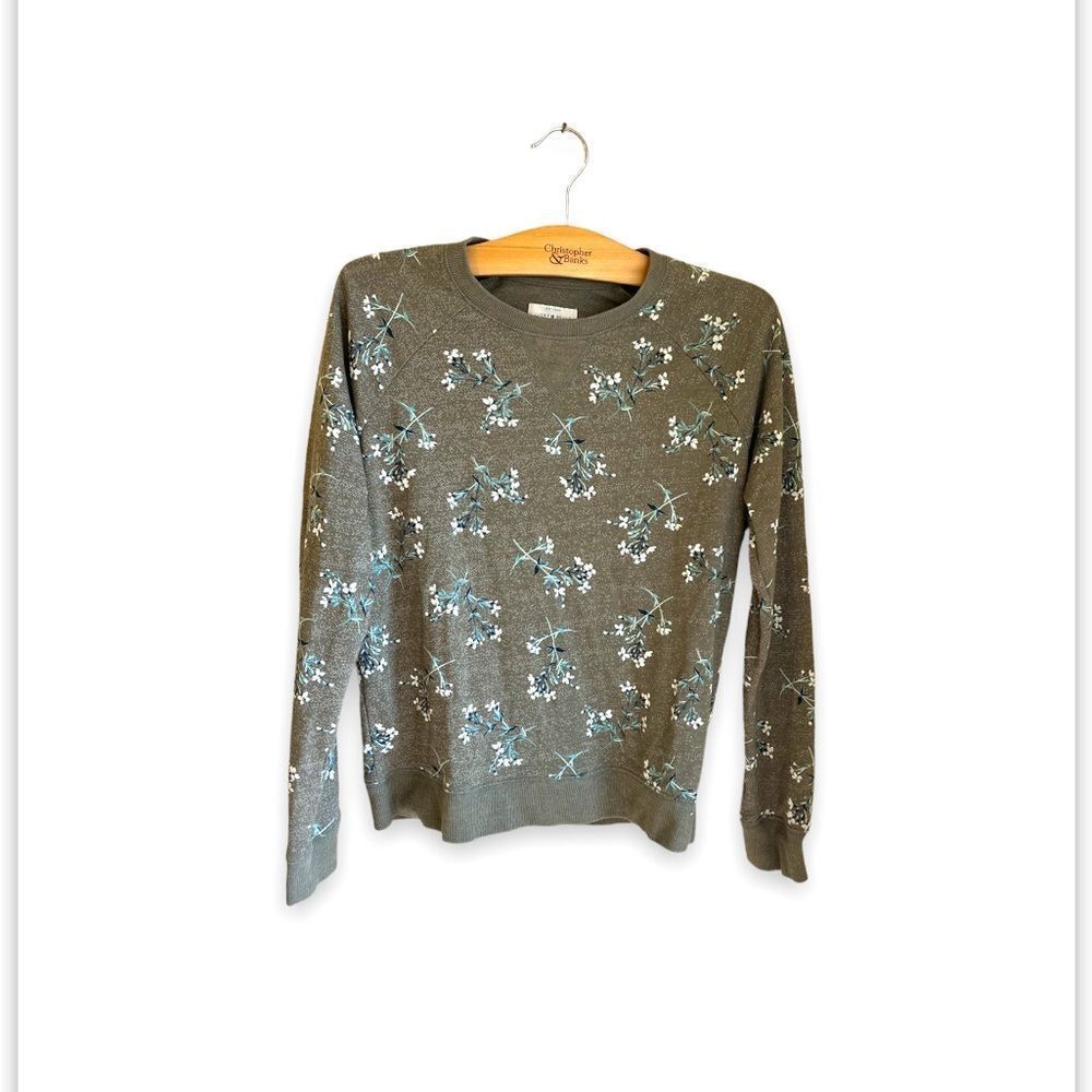 LUCKY BRAND | Olive Floral Sweatshirt (XS)